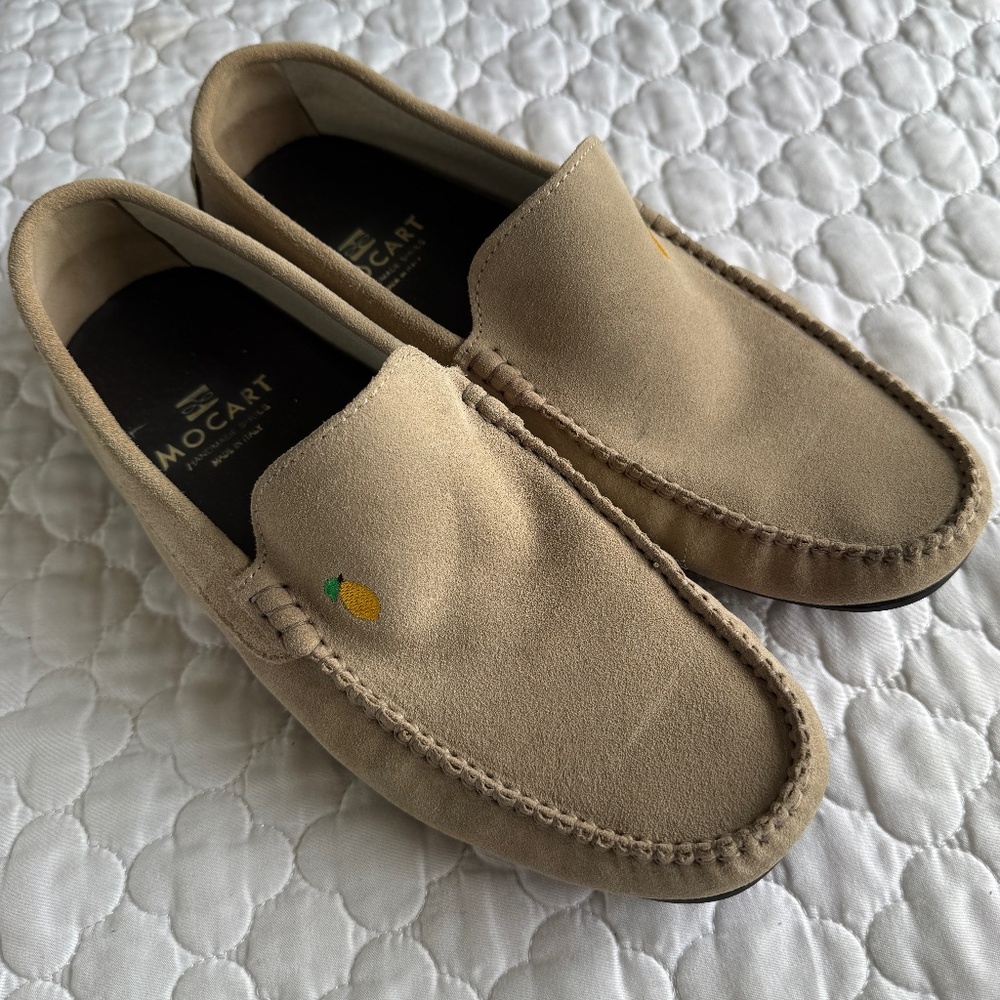 Mocart Vera Gomma Suede Driving Shoes Handmade in Italy